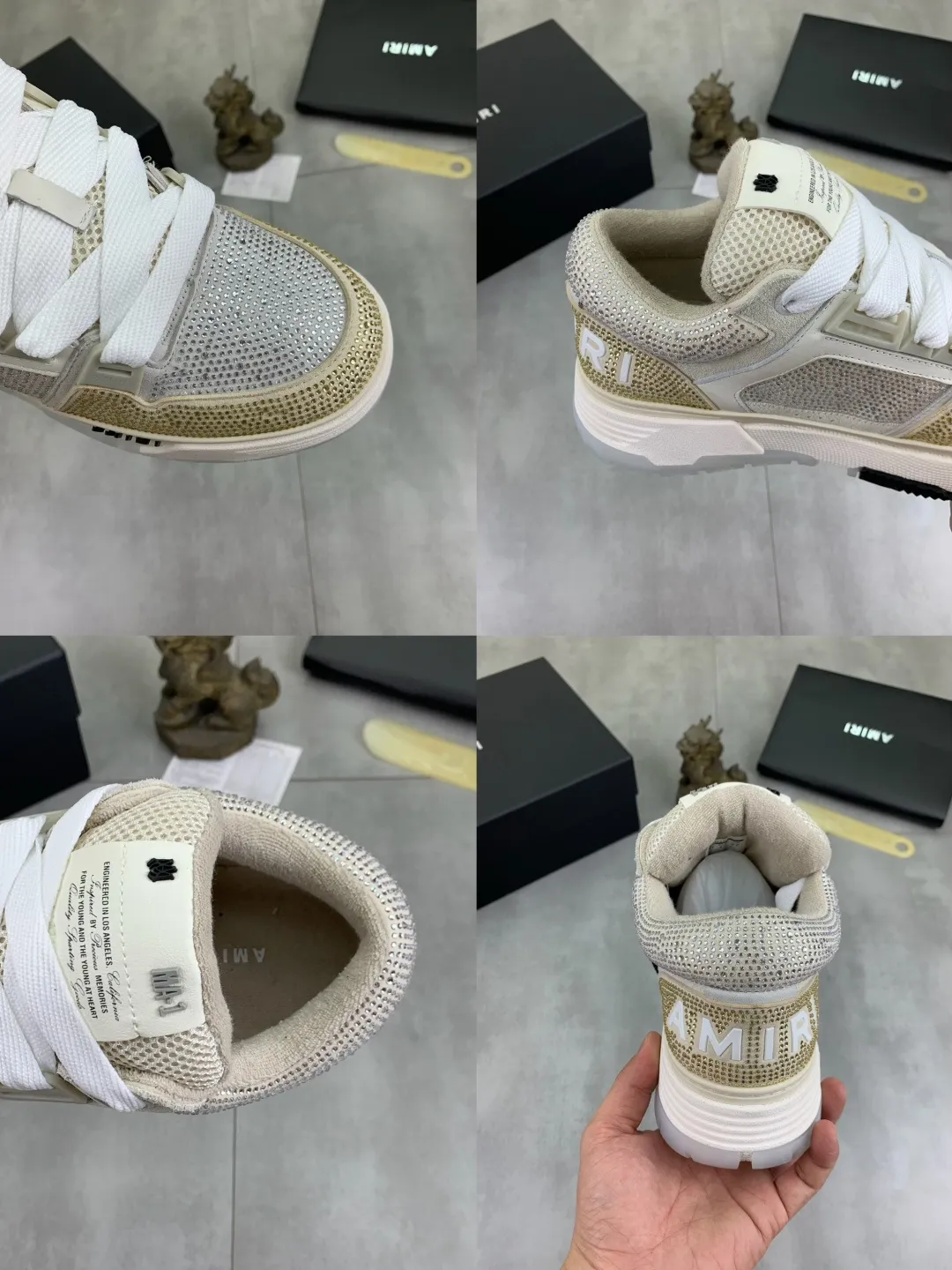 Men's men's shoes 💰P760 New [Amiri] hot diamond series Amiri - high-end quality original order casual shoes for couples 🧑‍🤝‍🧑 - Upper: 🔝Nappa calfskin, suede cowhide, canvas body hot work - Lining: brand mesh canvas cloth - Outsole: ultra-light tpu·rubber; multi-color molded outsole -Ultra-high quality control and exquisite workmanship: highlighted (high-end, extravagance, and class) -Size: Female 35-40 (41 customized) Male 38-45 (46 customized)